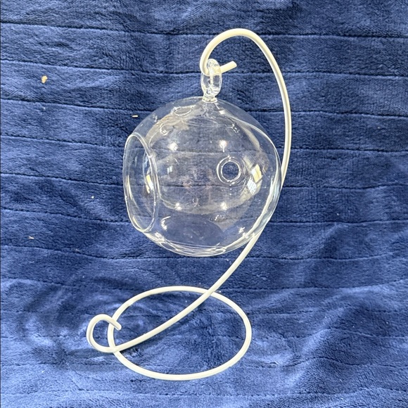 Other - Hanging Glass Terrarium with whiteMetal Stand